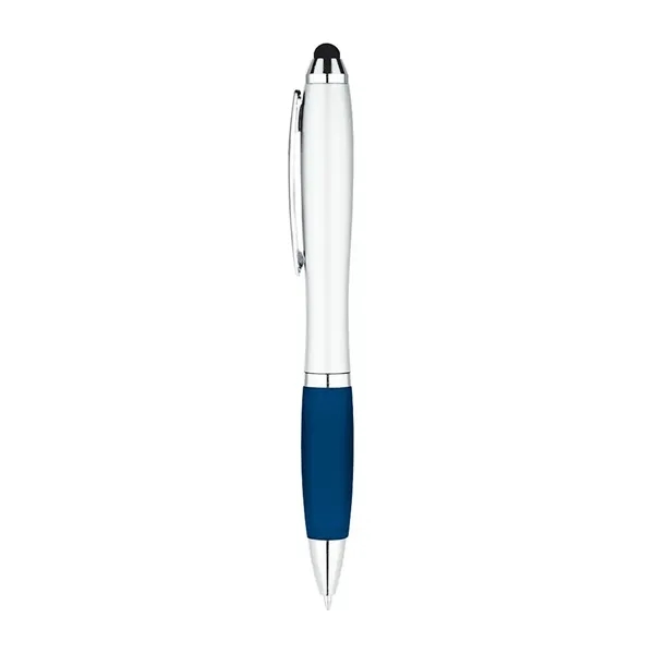 5 1/2" x 2/5" curvaceous twist action ballpoint pen with stylus... from ASI 88060 Snugz/USA Inc / Sweda®