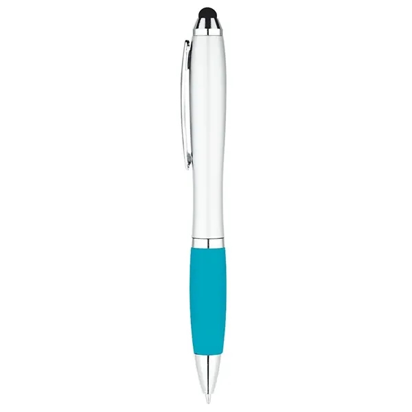 5 3/8" x 1/2" twist-action ballpoint pen with stylus, plastic grip... from ASI 88060 Snugz/USA Inc / Sweda®