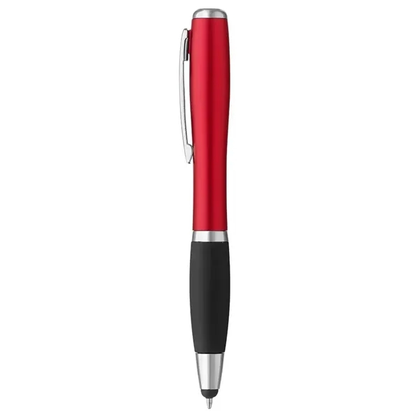 Curvaceous stylus ballpoint pen with jewel tone barrel, rubber grip, and... from ASI 88060 Snugz/USA Inc / Sweda®