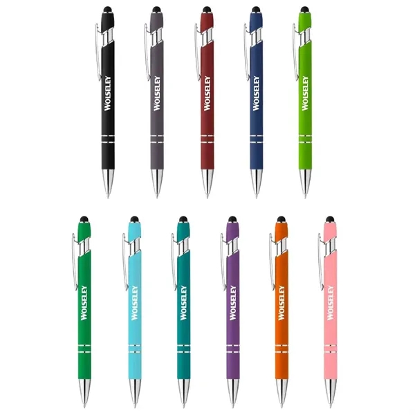 Plunger-action pen with a slim aluminum barrel featuring a soft-touch coating... from ASI 88060 Snugz/USA Inc / Sweda®