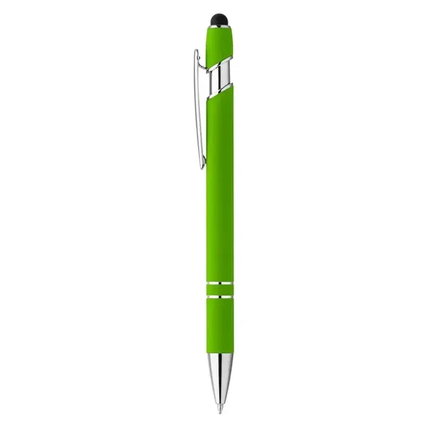 Plunger-action pen with a slim aluminum barrel featuring a soft-touch coating... from ASI 88060 Snugz/USA Inc / Sweda®