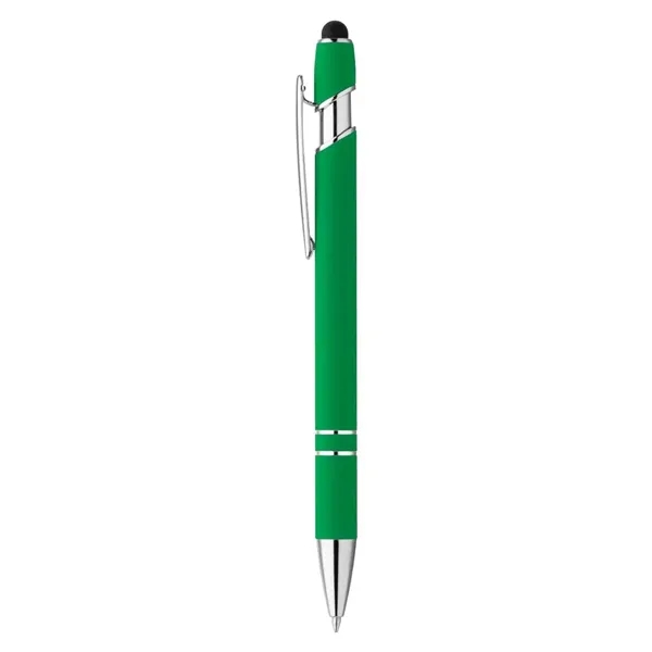 Plunger-action pen with a slim aluminum barrel featuring a soft-touch coating... from ASI 88060 Snugz/USA Inc / Sweda®