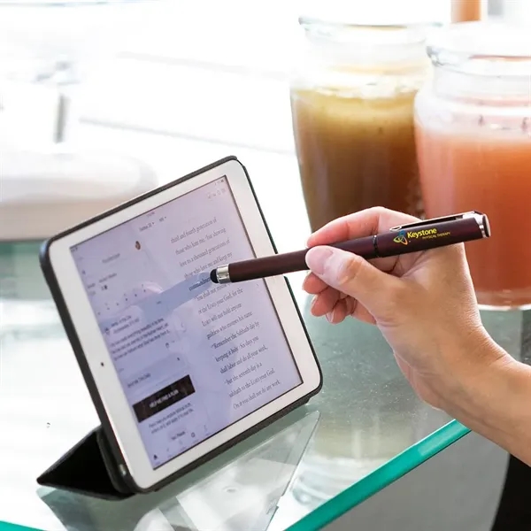 Limerick instant-dry gel pen with silver metal accents, a clip, and... from ASI 88060 Snugz/USA Inc / Sweda®