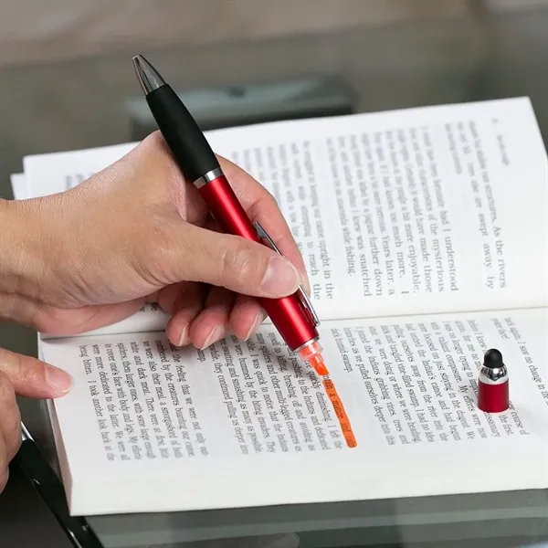 Curvaceous stylus cap twist-action pen available in several metallic colors with... from ASI 88060 Snugz/USA Inc / Sweda®