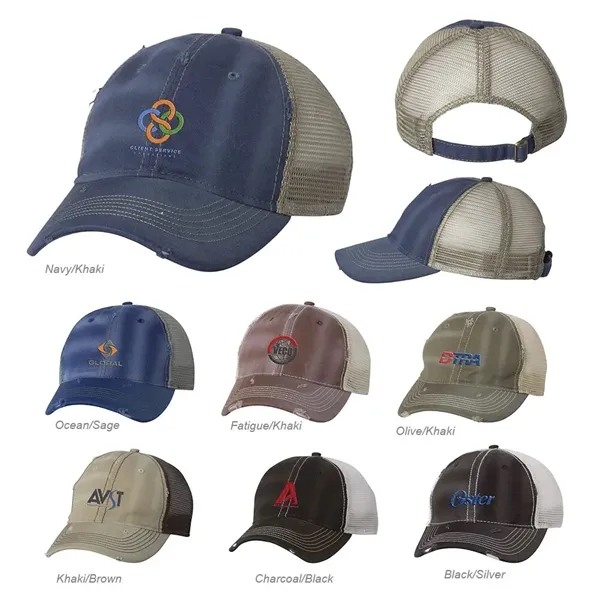 Unstructured, low-profile, six-panel cap with 100% cotton dirty bio-washed twill front... from ASI 88060 Snugz/USA Inc / Sweda®