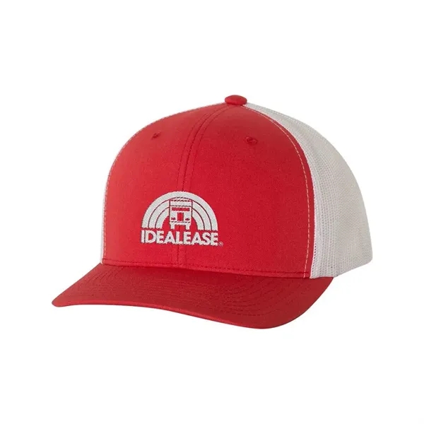 Structured, mid-profile, six-panel trucker cap with pre-curved visor and adjustable plastic... from ASI 88060 Snugz/USA Inc / Sweda®