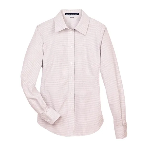 Devon & Jones Women's Crown Collection® Micro Tattersall ...... from ASI 84358 S&S Activewear