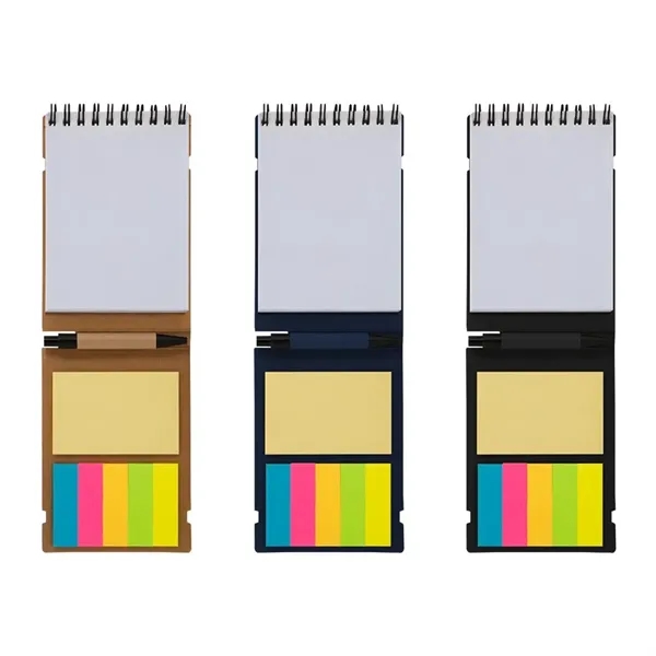 Pint sized notepad with colorful little sticky notes, 5 compact flags... from ASI 88060 Snugz/USA Inc