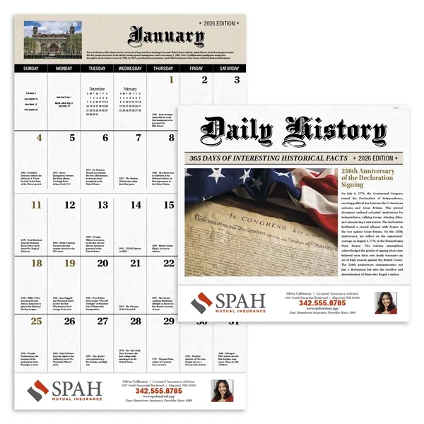 Daily History - Stapled... from ASI 40480 Koozie Group / Norwood Triumph Calendar