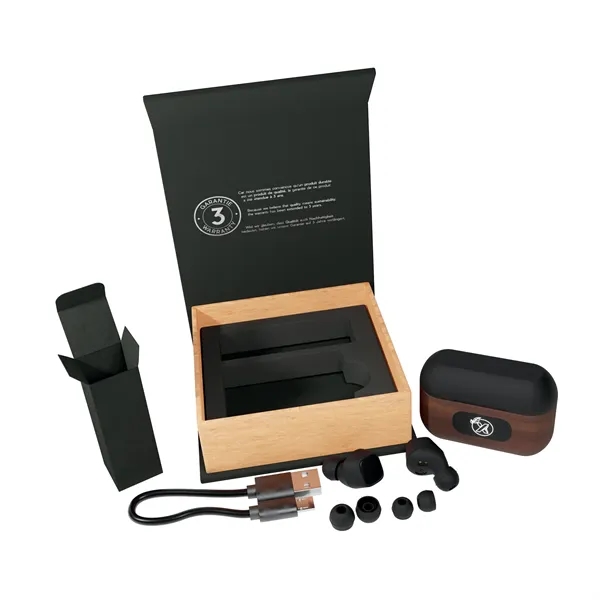 SCX Design™ Walnut Wood Wireless Earbuds and Charging Case... from ASI 40480 Koozie Group