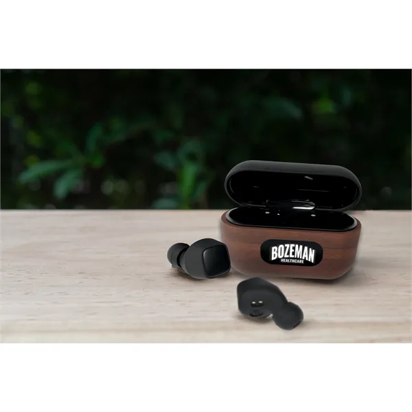 SCX Design™ Walnut Wood Wireless Earbuds and Charging Case... from ASI 40480 Koozie Group
