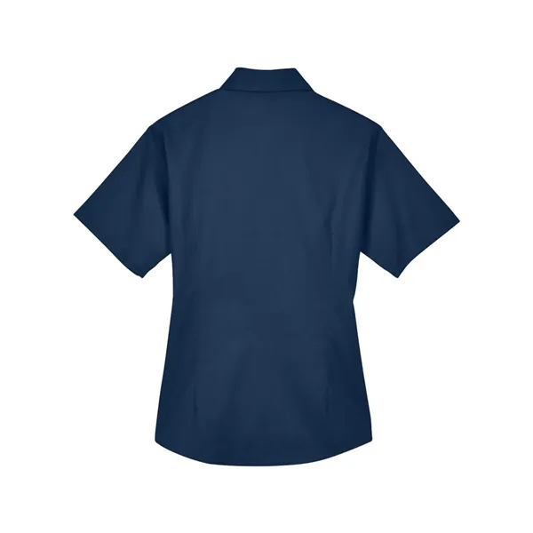 Harriton Women's Easy Blend™ Short-Sleeve Twill Shirt wit...... from ASI 84358 S&S Activewear