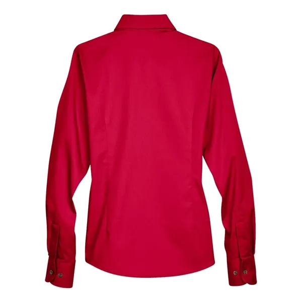 Harriton Women's Easy Blend™ Long-Sleeve Twill Shirt with...... from ASI 84358 S&S Activewear