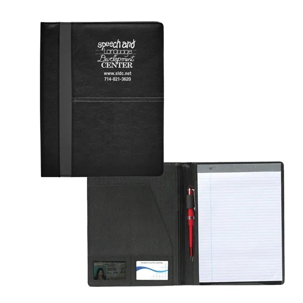 Padfolio with inside flap pocket, elastic pen loop, business card pockets... from ASI 68507 The Magnet Group / Perfect Line