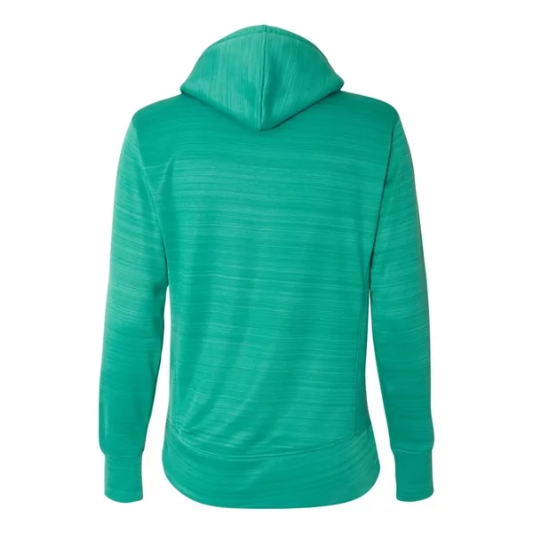 Women's striped polyester fleece lapover hooded sweatshirt with an extended back... from ASI 84358 S&S Activewear