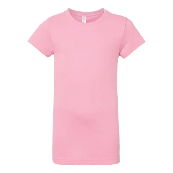 Girls' longer length t-shirt with taped neck. Blank product.... from ASI 84358 S&S Activewear