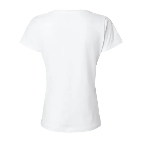 Women's fine jersey longer length V-neck T-shirt. Blank product.... from ASI 84358 S&S Activewear