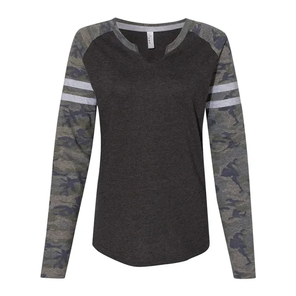 Women's Fine Jersey Mash Up Long Sleeve T-Shirt... from ASI 84358 S&S Activewear