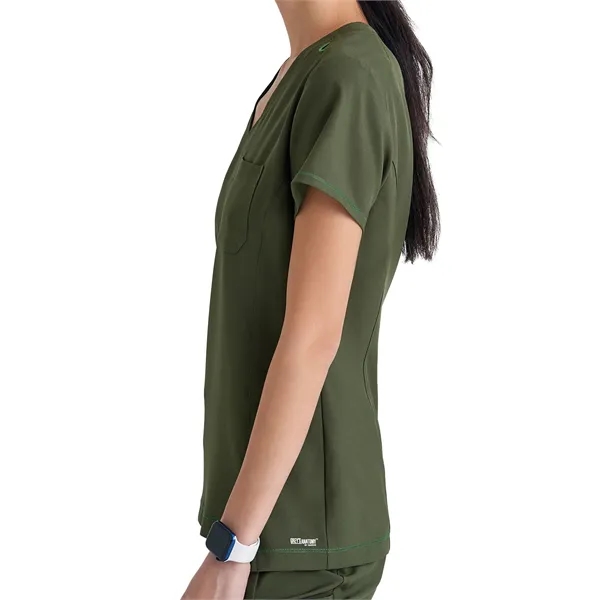 Grey's Anatomy Banded V-Neck Tuck-In Top... from ASI 86018 Scrub Authority