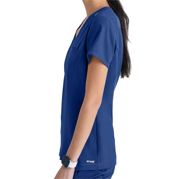 Grey's Anatomy Banded V-Neck Tuck-In Top... from ASI 86018 Scrub Authority