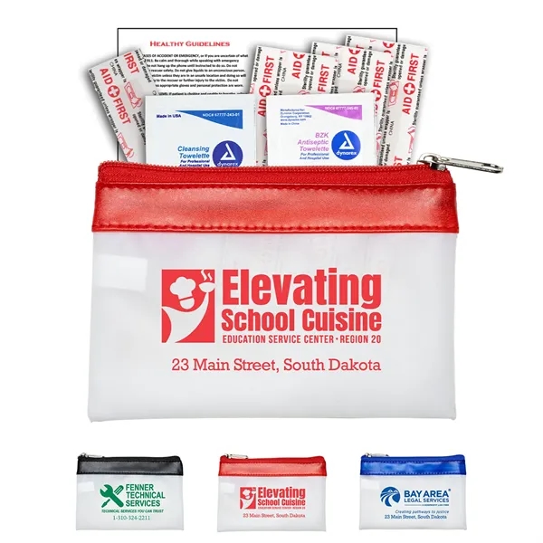 7 Piece First Aid Kit in Colorful Zipper Vinyl Pouch with... from ASI 62660 Innovation Line