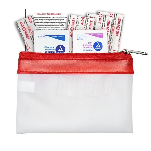 7 Piece First Aid Kit in Colorful Zipper Vinyl Pouch with... from ASI 62660 Innovation Line