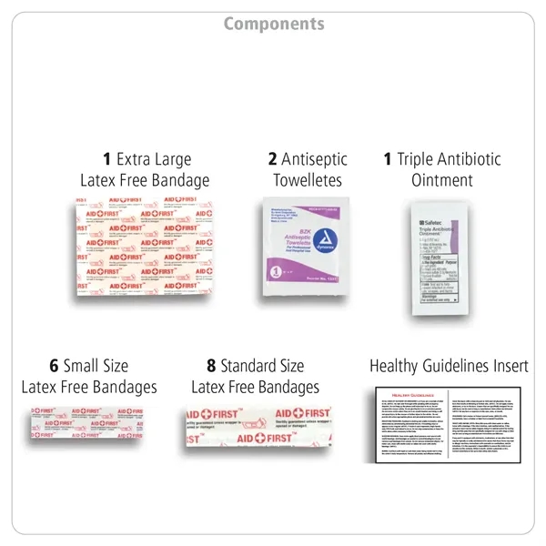 19 Piece First Aid Kit in Colorful Zipper Vinyl Pouch with... from ASI 62660 Innovation Line