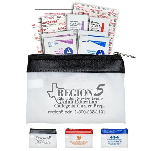 16 Piece First Aid Kit in Colorful Zipper Vinyl Pouch with... from ASI 62660 Innovation Line