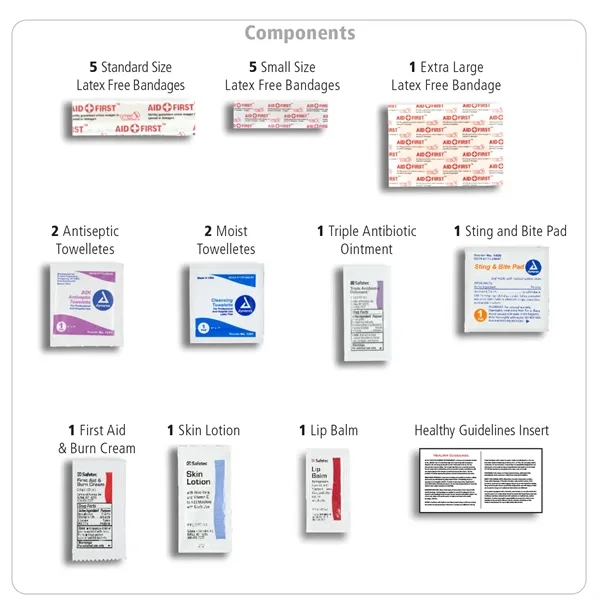 16 Piece First Aid Kit in Colorful Zipper Vinyl Pouch with... from ASI 62660 Innovation Line