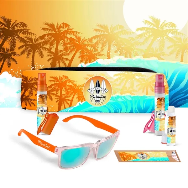 Includes Spray Pens of Hand Sanitizer & Sunscreen; Sunglasses; Lip Moisturizer... from ASI 61966 HPG / Mixie