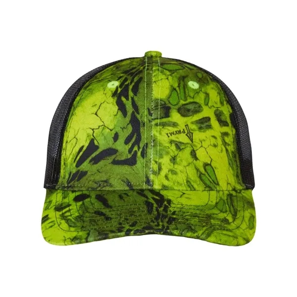 Structured, six-panel camouflage cap with brown mesh side and back panels,... from ASI 88060 Snugz/USA Inc / Sweda®