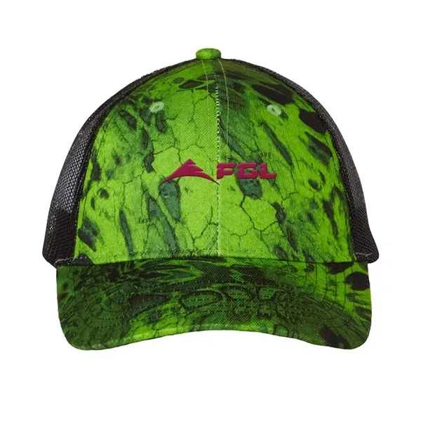 Structured, six-panel camouflage cap with brown mesh side and back panels,... from ASI 88060 Snugz/USA Inc / Sweda®