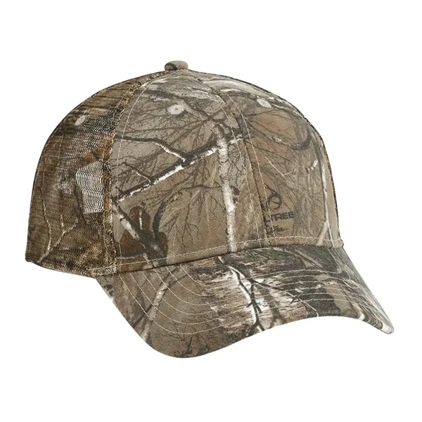 Structured, six-panel camouflage cap with brown mesh side and back panels,... from ASI 88060 Snugz/USA Inc / Sweda®
