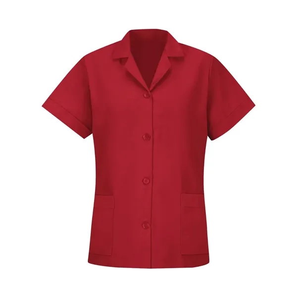 Loose fit short sleeve smock with button front and open collar.... from ASI 84358 S&S Activewear