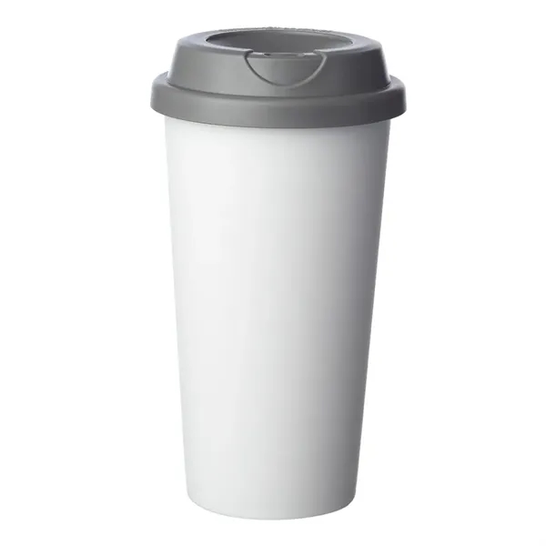16 oz. insulated plastic coffee tumbler with matte color finish and... from ASI 39552 BEL Promo