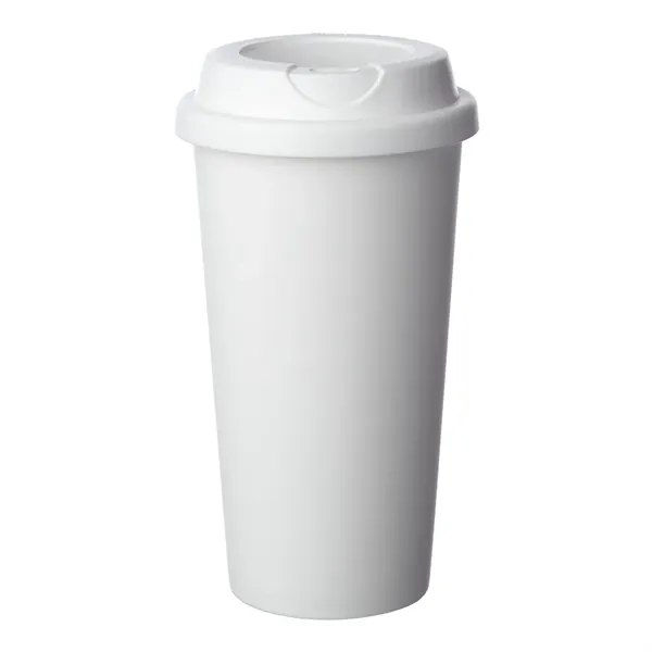 16 oz. insulated plastic coffee tumbler with matte color finish and... from ASI 39552 BEL Promo