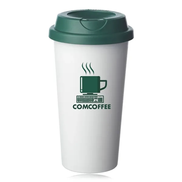 16 oz. insulated plastic coffee tumbler with matte color finish and... from ASI 39552 BEL Promo