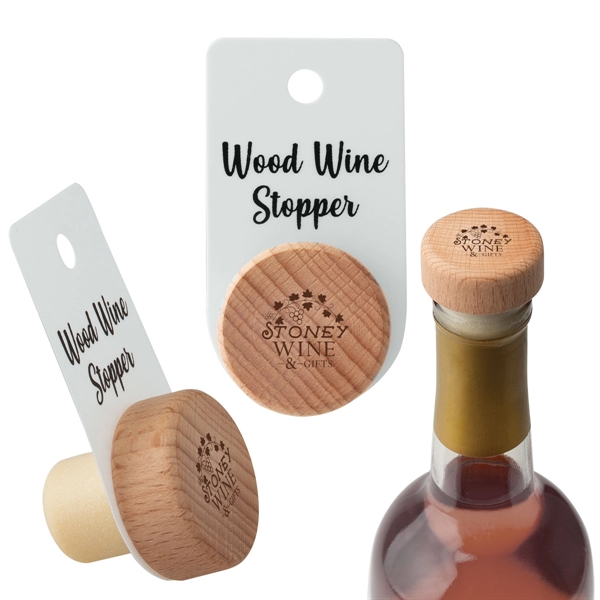 Customizable wood wine stopper.... from ASI 62190 Illini