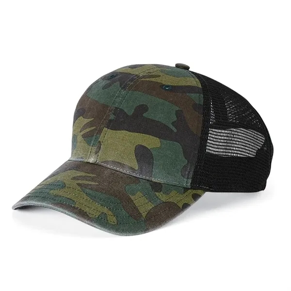 Camo hat with a six-panel design, low profile, pre-curved visor and... from ASI 88060 Snugz/USA Inc