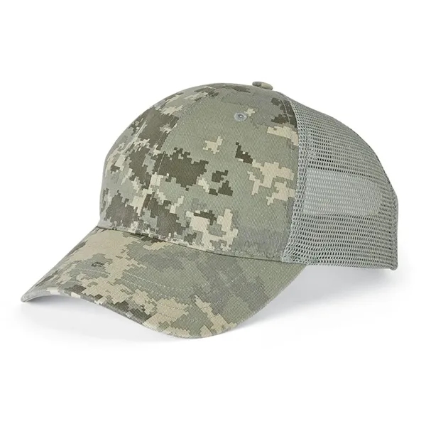 Camo hat with a six-panel design, low profile, pre-curved visor and... from ASI 88060 Snugz/USA Inc