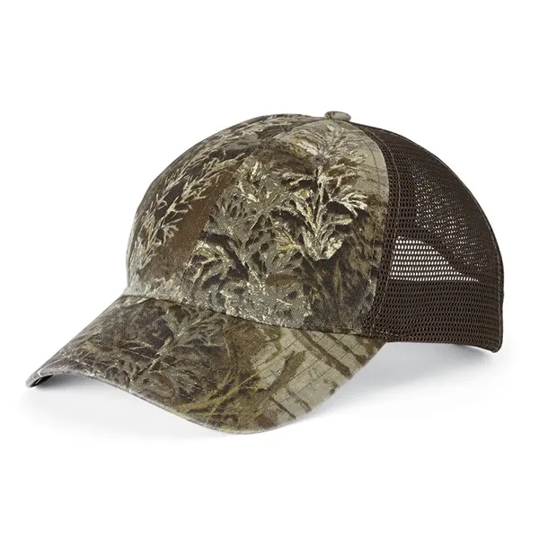 Camo hat with a six-panel design, low profile, pre-curved visor and... from ASI 88060 Snugz/USA Inc