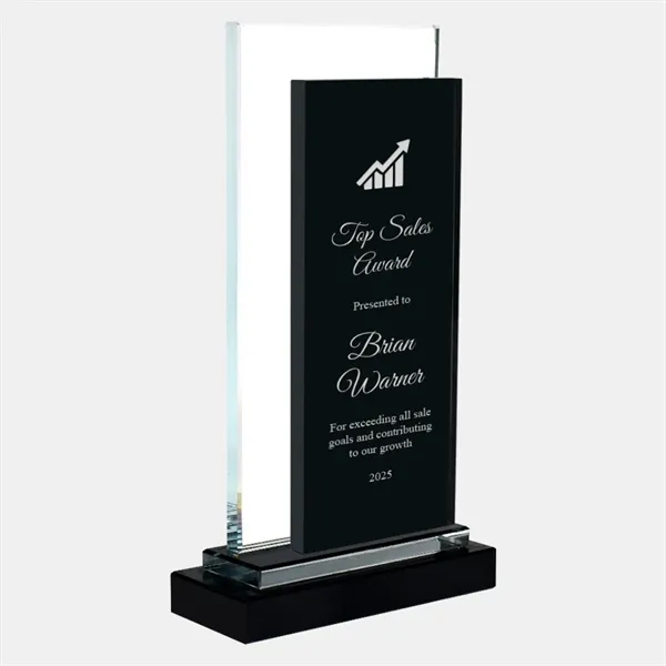 Personalize this color rectangle award with black base by engraving the... from ASI 47791 Best Deal Awards