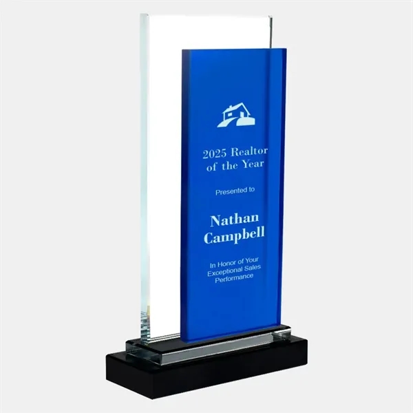 Personalize this color rectangle award with black base by engraving the... from ASI 47791 Best Deal Awards
