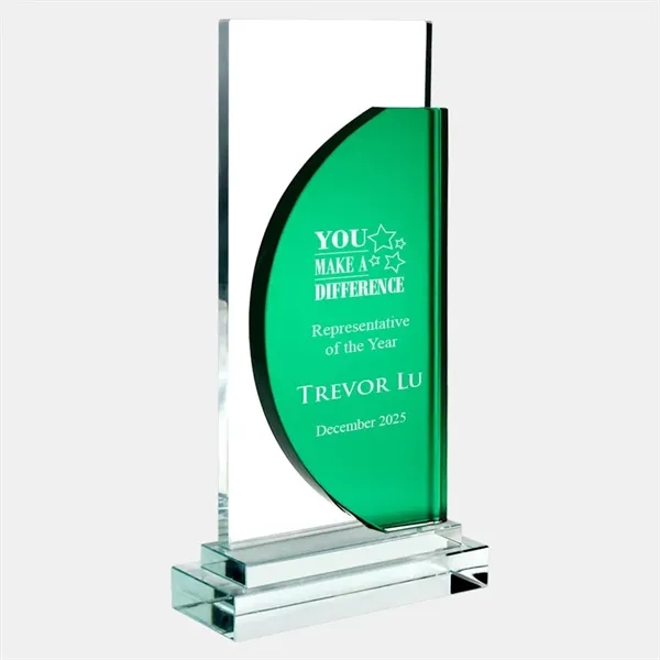 Personalize this color half moon award with clear base by engraving... from ASI 47791 Best Deal Awards