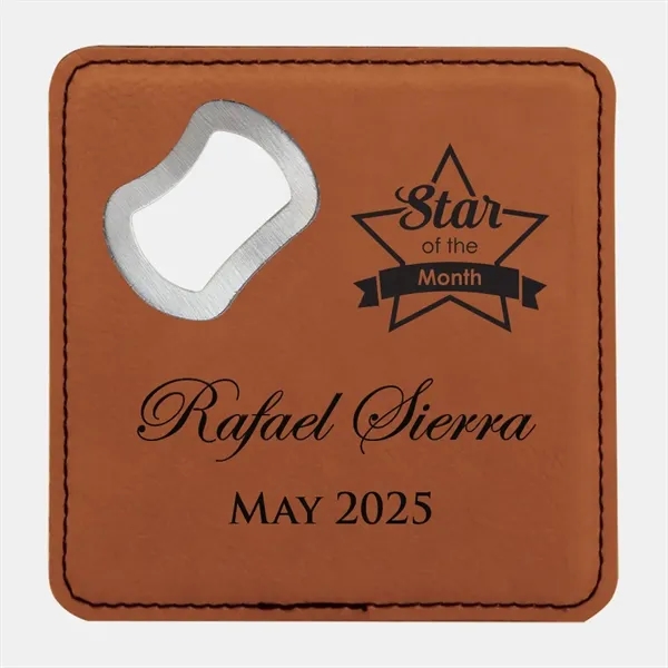 This Leatherette Coaster with Bottle Opener is an ideal gift for... from ASI 47791 Best Deal Awards
