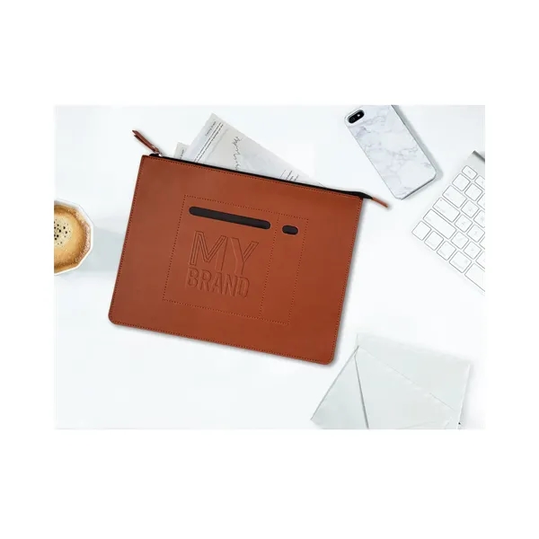 A PU faux leather letter size zip folio holder for your... from ASI 79530 Prime Line