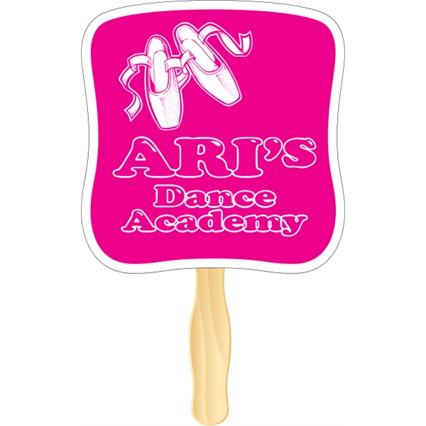 Hourglass shaped rally hand fan, attached to a wooden handle.... from ASI 89910 Stouse, LLC