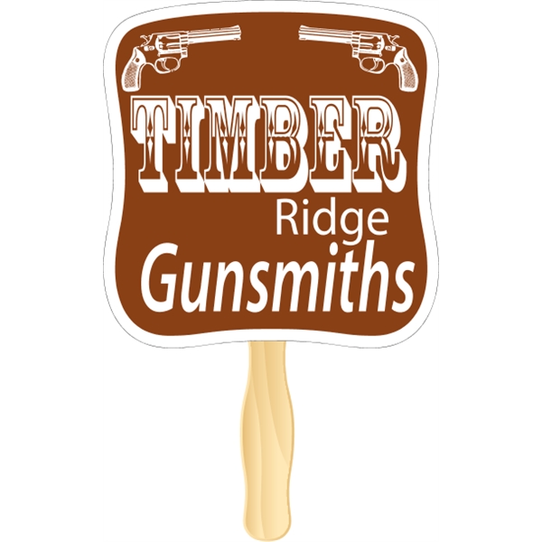 Hourglass shaped rally hand fan, attached to a wooden handle.... from ASI 89910 Stouse, LLC