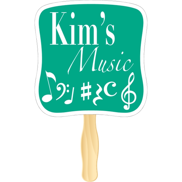 Hourglass shaped rally hand fan, attached to a wooden handle.... from ASI 89910 Stouse, LLC