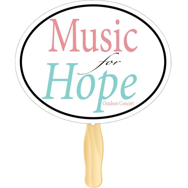 Oval shaped rally hand fan, attached to a wooden handle.... from ASI 89910 Stouse, LLC